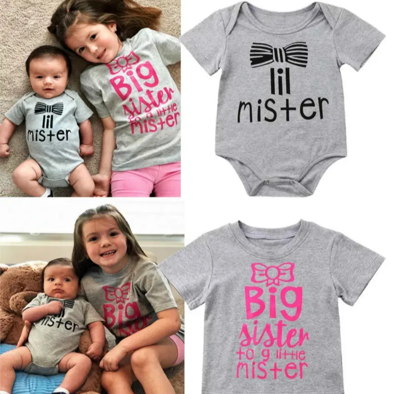 Летний семейный Комбинезон для мальчика старшей сестры маленького мистера с