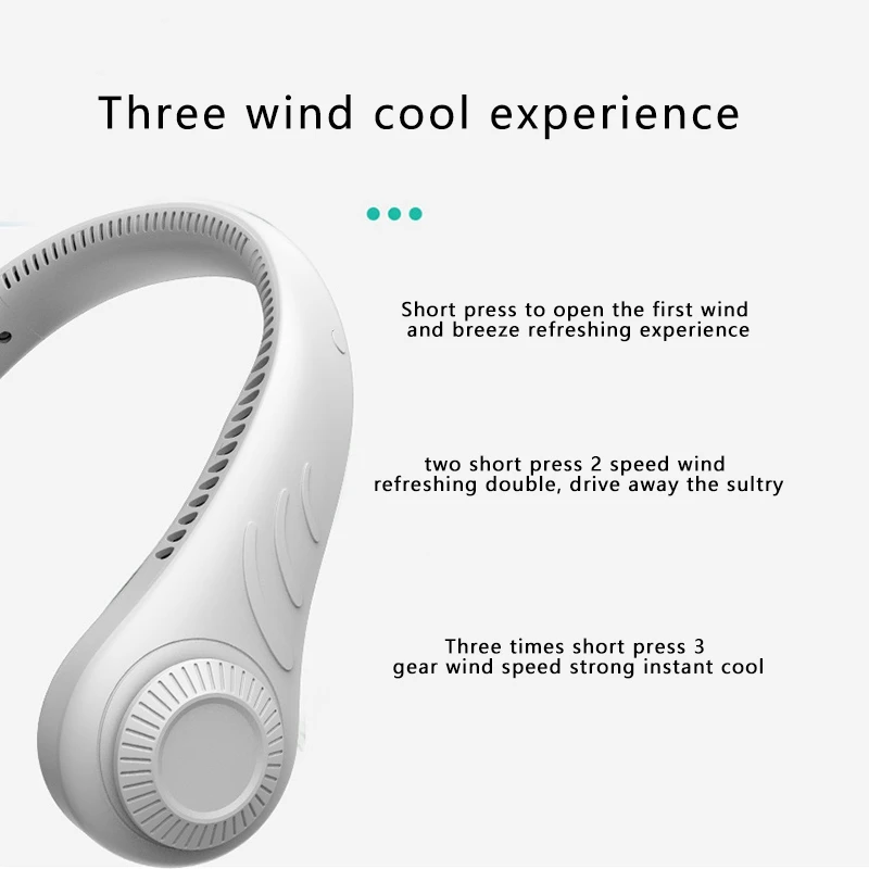 

Portable Leafless Hanging Neck Fan,360 Degree Lazy Neckband Fan 78 Surround Air Outlets USB 4000Mah Rechargeable