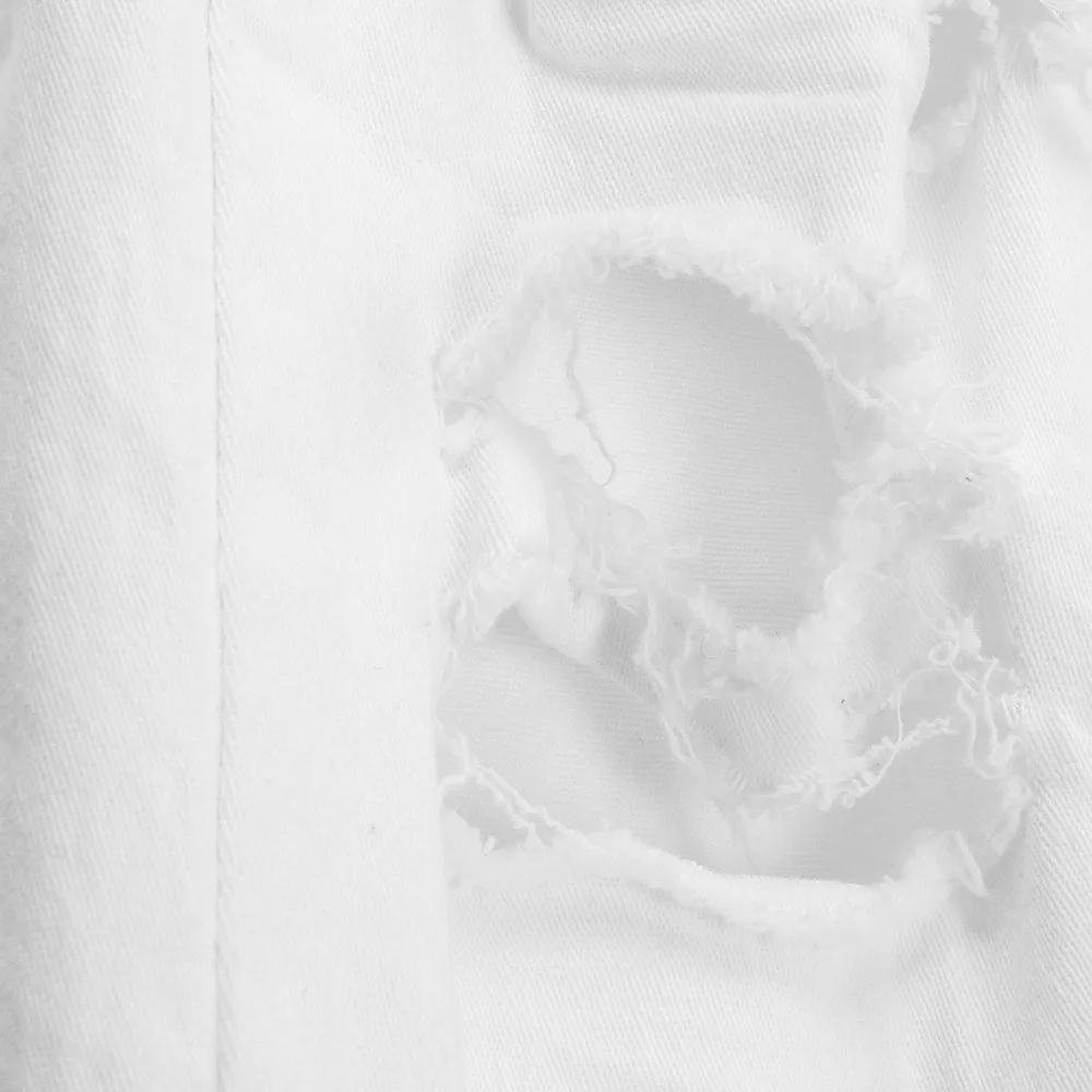 

Women Jeans Mid Waist Hole Slim Skinny Jeans Pencil Pants pantalon jean femme vaqueros mujer #D