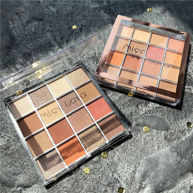 Палитра теней для век с шиммером и матовыми блестками Алмазный металлический