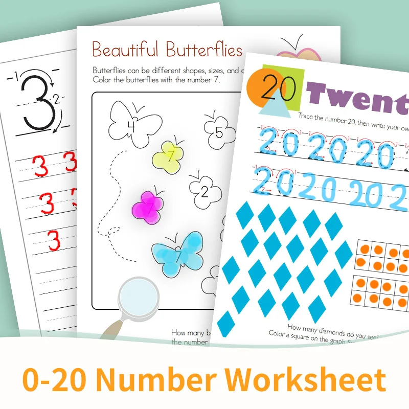 Учебник для изучения английского языка 1 20 чисел учебная игра Дошкольные Детские