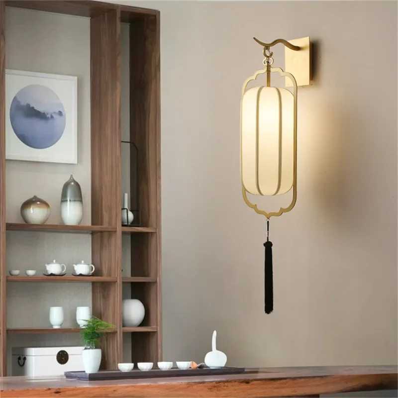 OUFULA домашний настенный светильник бра светодиодный из ткани современный для
