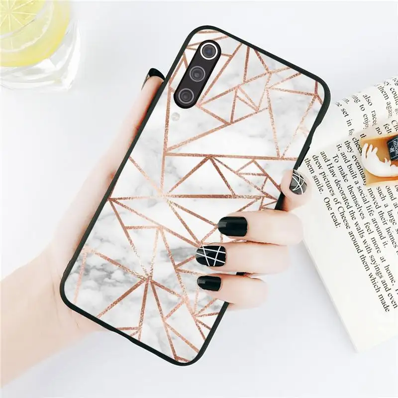 

Geometric Marble Texture Phone Case For Xiaomi Mi Note 10 Lite pro 7 9 9t pro se a2 lite