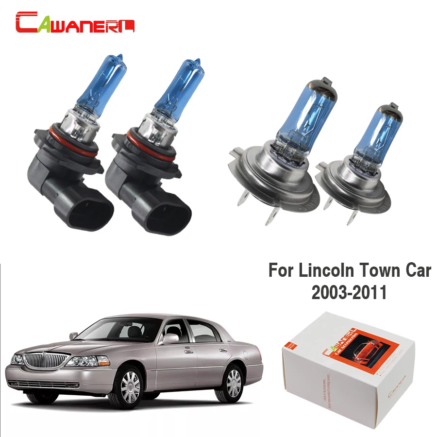 

Автомобильная галогенная лампа Cawanerl, 2 пары, 100 Вт, дальний свет + Ближний свет, 12 В, для автомобилей Lincoln Town, 4.6L 2003-2011