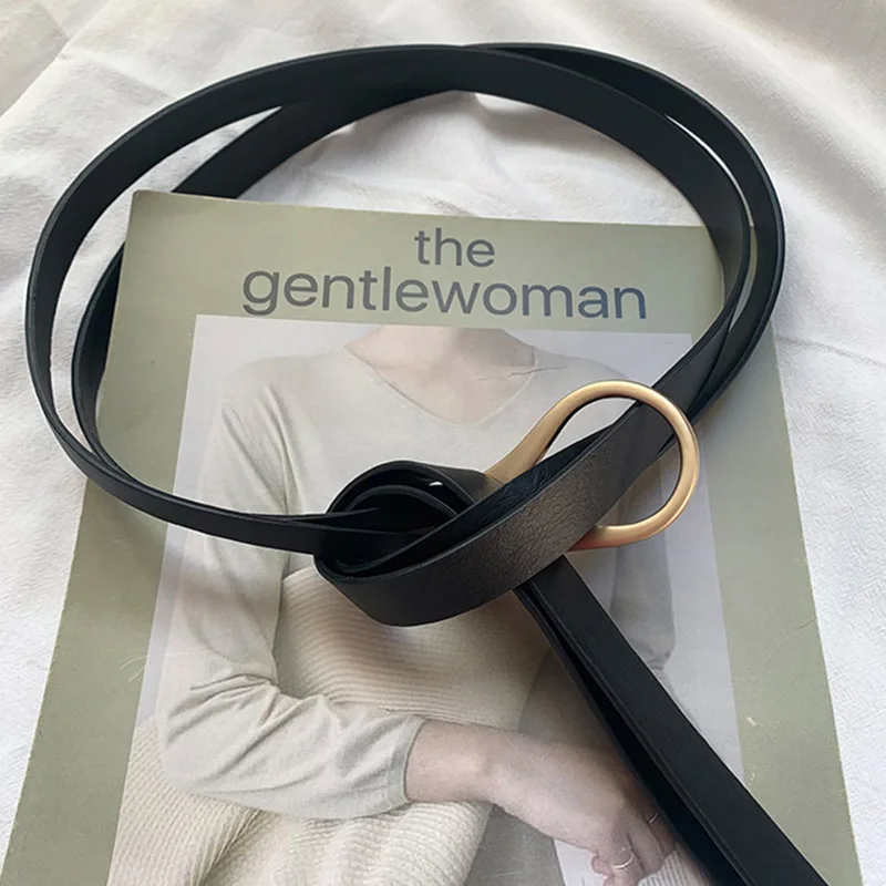 Новая мода кожаный ремень для женщин от дизайнера с металлической пряжкой