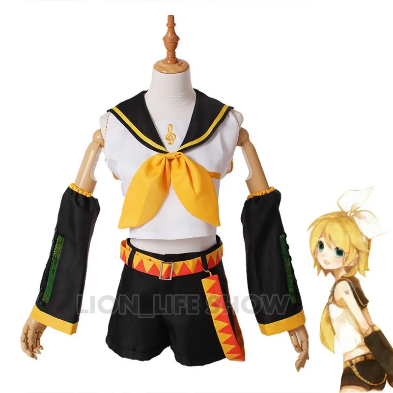Аниме Рин Лен Хэллоуин униформа косплей полный костюм топы + шорты |
