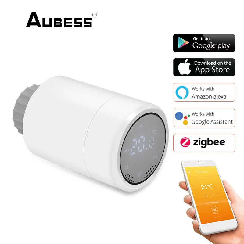 

TRV Thermostatic Radiator Tuya ZigBee 3.0 Smart Life Actuator Programmable Thermostat Valve Temperature Controller Alexa Google