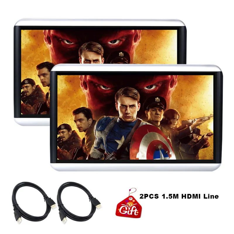 2 monitor only 10,1 дюймов Android 8,1 4K 1080P 1920*1200 Автомобильный подголовник монитор сенсорный экран wifi/Bluetooth/USB/SD/HDMI/FM/Mirroring/Miracast - Цвет: 2 monitor only