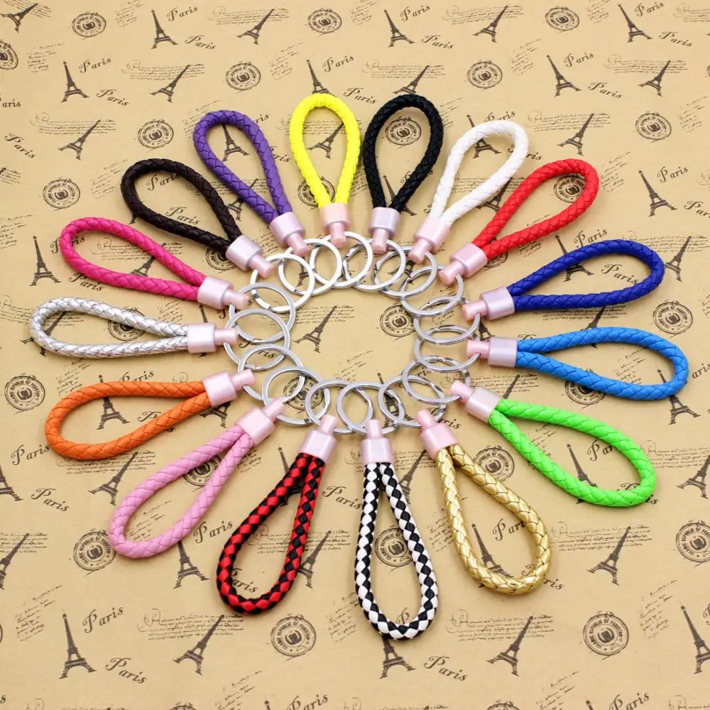 Hand Woven High-Grade Leather Car Keychain Braided Rope Keyrings Men Women Cheap Simple | Украшения и аксессуары