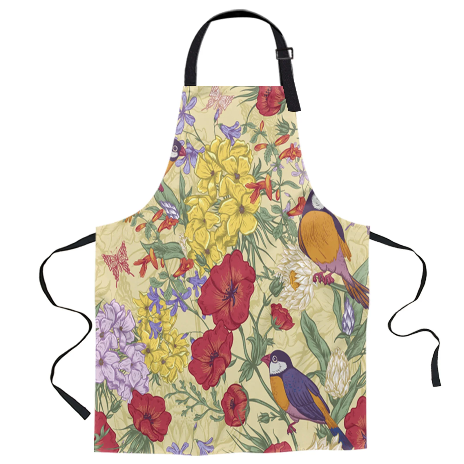 

Сад в винтажном стиле с цветочным принтом с бабочками и птицами кухня маникюрный салон фартук для мамы и дочки, для женщин и мужчин, для дете...