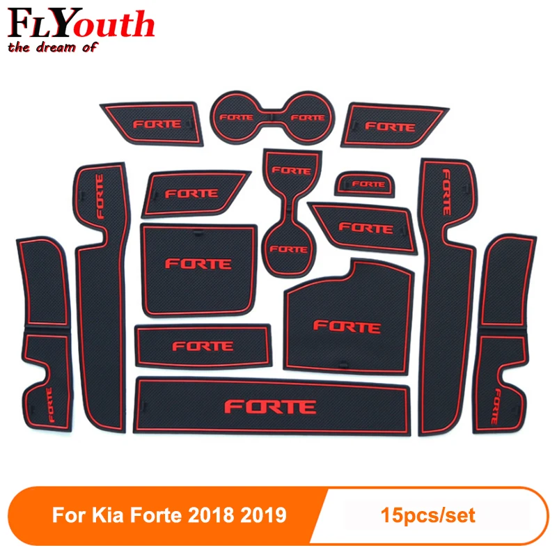 15 шт. для Kia Форте 2018 2019 коврик паза двери автомобиля авто противоскользящая