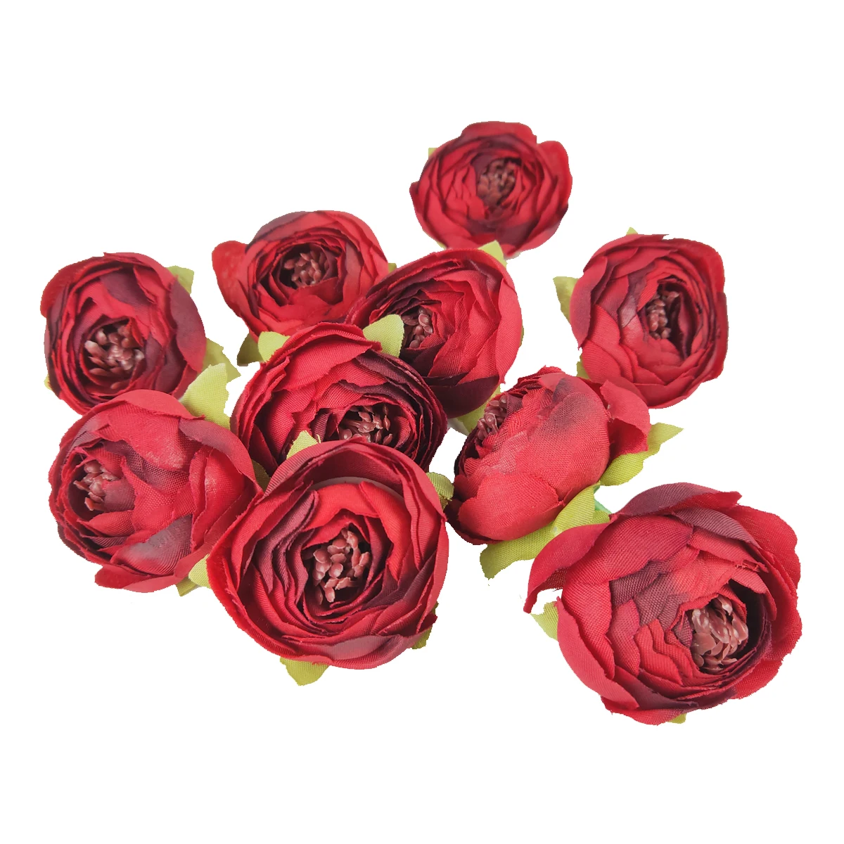 

New 10Pcs Camellia Bud Wedding Home Decor Accessories For Fake Floristics Vases Diy Wreath Christmas New Year Artificial Flowers