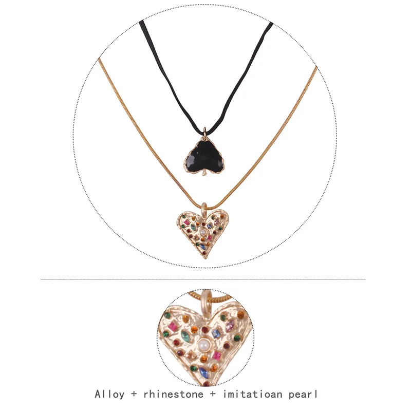 

2021 Fashion Big Love Heart Collar Choker Necklaces For Women Vintage Statement Pendant Necklaces Wedding Party Gifts