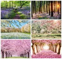 laeacco spring forest flowers blossom tree art grassland natural landscape photo backdrops backgrounds baby portrait photophone