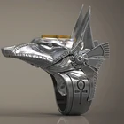 Мужское Винтажное кольцо с имитацией головы волка, в стиле панк