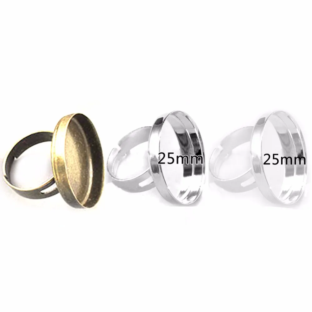 20 шт. регулируемые круглые кольца для кабошона|set angel|ring settings typesset diamond ring |