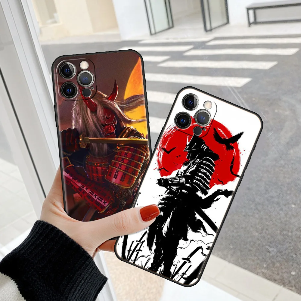 Японский чехол Samurai для Apple iPhone 13 12 Mini 11 Pro Max 7 8 мягкий телефона X XS XR 6 6S Plus SE 2020