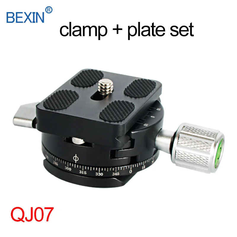 QJ07 set 2 Быстроразъемный зажим для крепления камеры Dslr, Крепление для штатива, адаптер с поворотом на 360 градусов, зажим для панорамной съемки, штатив для камеры arca swiss - Цвет: QJ07 set 2