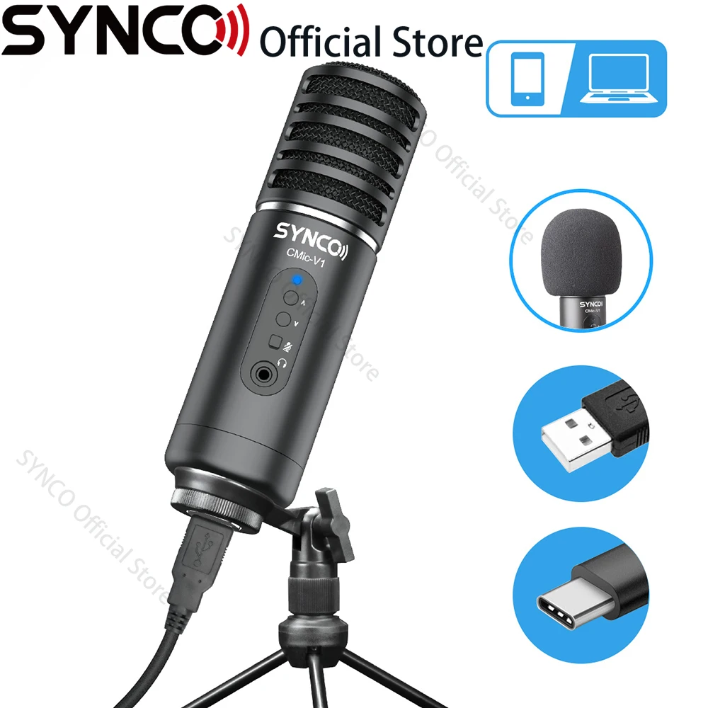 Sistema de Áudio Microfone para Computador Placa de Som para Computador Equipamentos de Áudio Synco Cmic Estúdio Portátil Mikrofon Pro Profissional v1