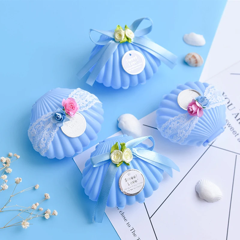 

20 PCS/Set Europe trumpet shell shape Candy Box packaging box Western wedding wedding candy box party decorate