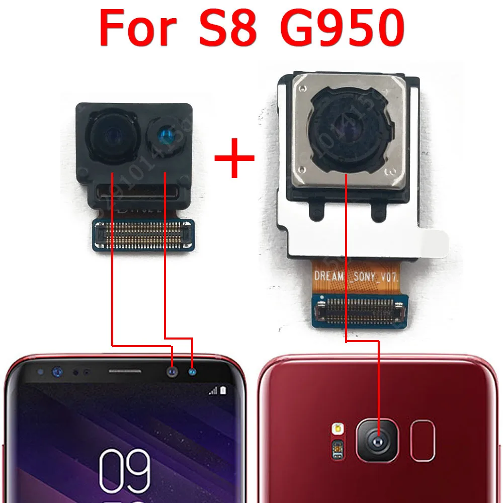 

Original For Samsung Galaxy S8 G950F Front Rear View Back Camera Frontal Main Facing Camera Module Flex Replacement Spare Parts