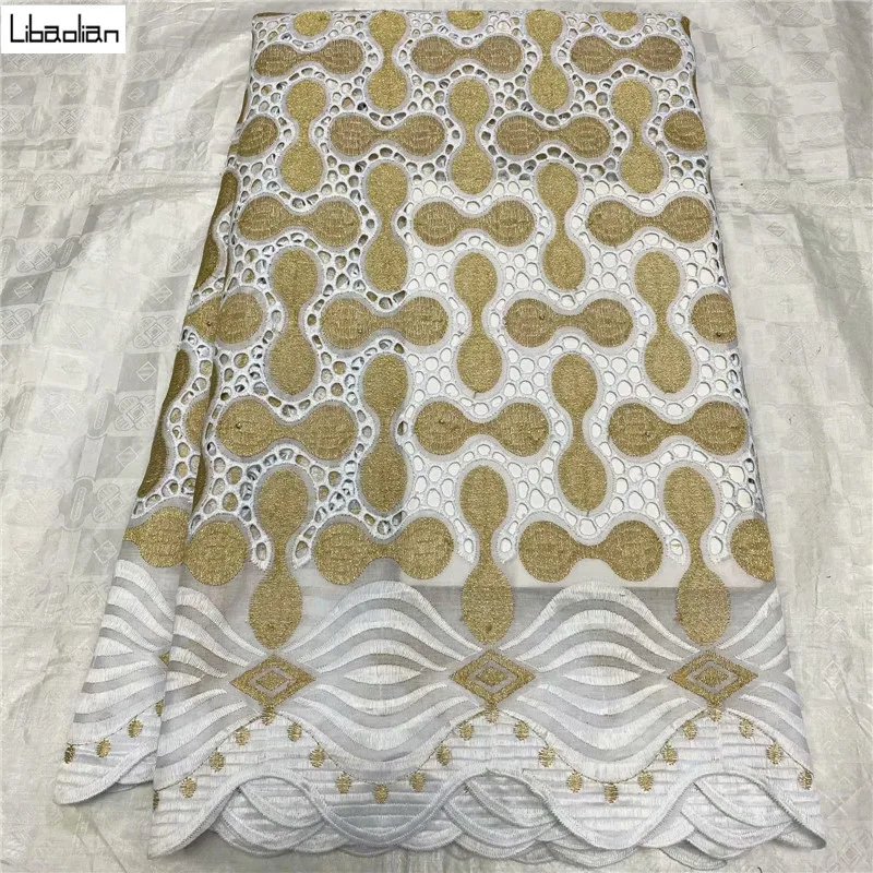 

5yards Swiss voile lace fabric high quality nigerian lace with embroidery cotton african voile fabric lace for dress E28-24