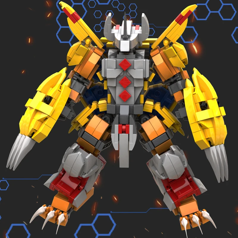 Wargraymon строительные блоки Digimon аниме фигурка модель игрушки 19 см героя один кусок