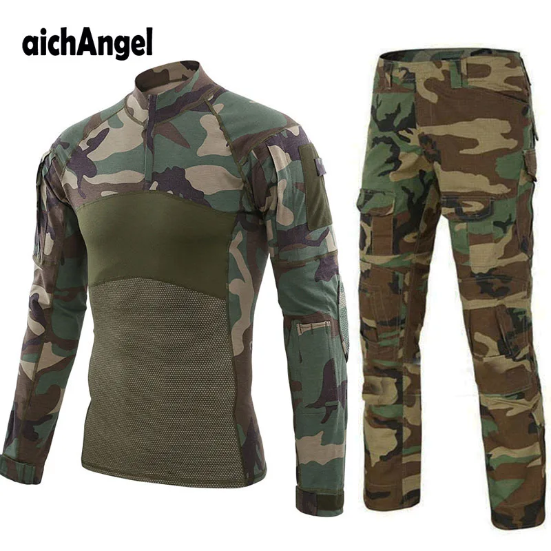 Тактическая Униформа для мужчин камуфляжная военная форма комплекты одежды