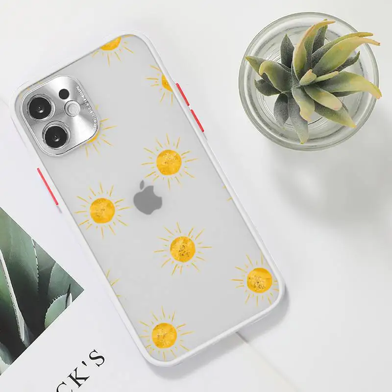 

Sun art aesthetics Phone Case Clear matte transparent For white iPhone 7 8 x xs xr 11 12 pro plus max mini Funda