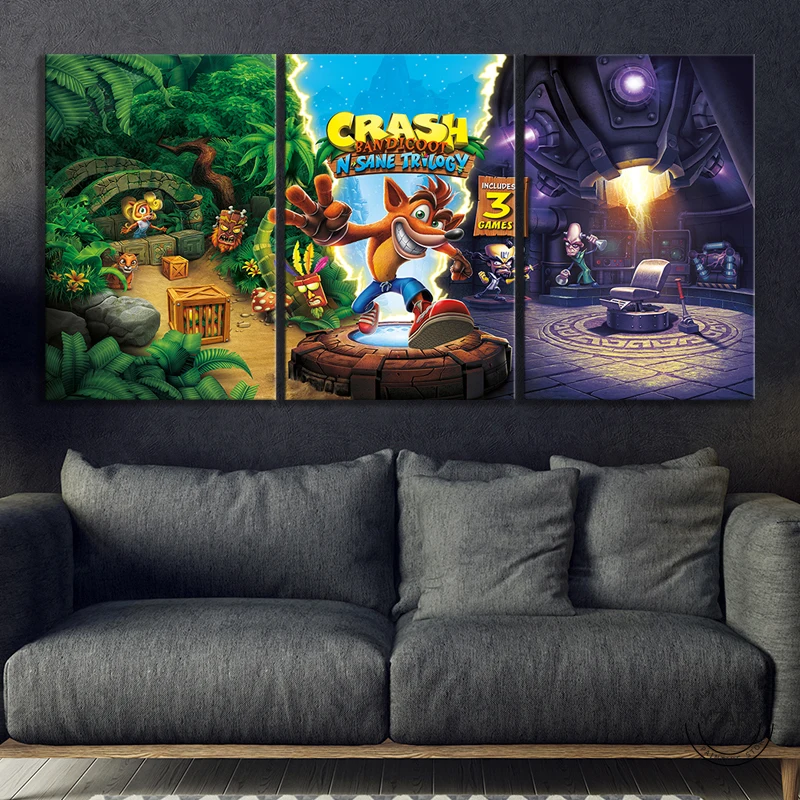 CRASH BANDICOOT N SANE Трилогия видео игры художественный Настенный декор картины HD мультяшная Настенная картина кавнас картины стены искусства