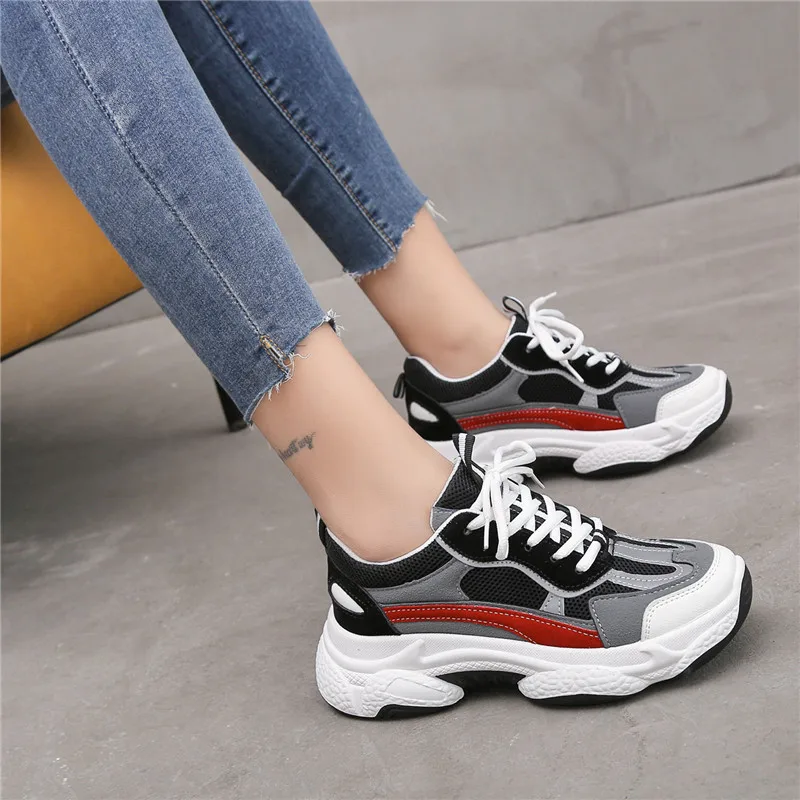 Женские кроссовки на шнуровке высокие из искусственной кожи новая обувь женские