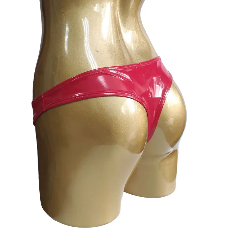 Нижнее белье XXL большого размера сексуальные латексные трусы с низкой посадкой