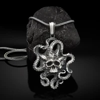 zodiac octopus sea monster pendant necklaces for man cthulhu myth jewelry on the neck hip hop mens chain necklace accessories