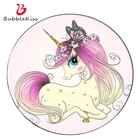 Круглые Нескользящие коврики с изображением единорога, для спальни, для девочек, ковровый Декор