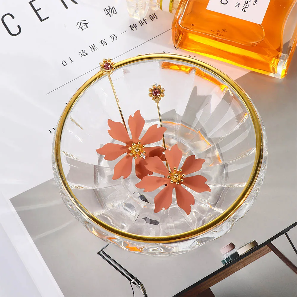 Женские длинные серьги гвоздики в богемном стиле бохо с цветком корейский стиль