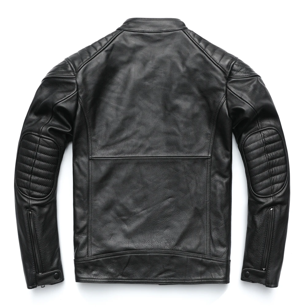 

Motorcycle Jacket Men Genuine Leather Jackets 100% Natural Cowhide Leather Coat Winter Biker Jacket Moto Clothing M229