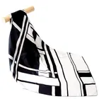 Женский шейный шарф из чистого шелка, женский квадратный большой женский шарф из натурального шелка, повязка на голову, подарок для женщин, в клетку