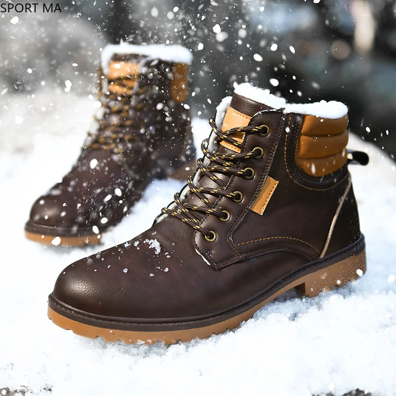 

Мужские зимние теплые плюшевые уличные ботинки для скалолазания, армейские ботинки для снега, мужские спортивные ботильоны для пустыни, пр...