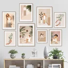 Пляжная кактус бикини, лист, винтажная настенная Картина на холсте, скандинавские постеры и принты, настенные картины для декора гостиной