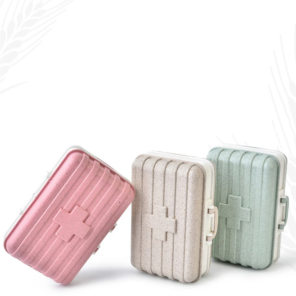 1 шт. пшеничная соломенная разлагаемая коробка для таблеток Дорожный комплект