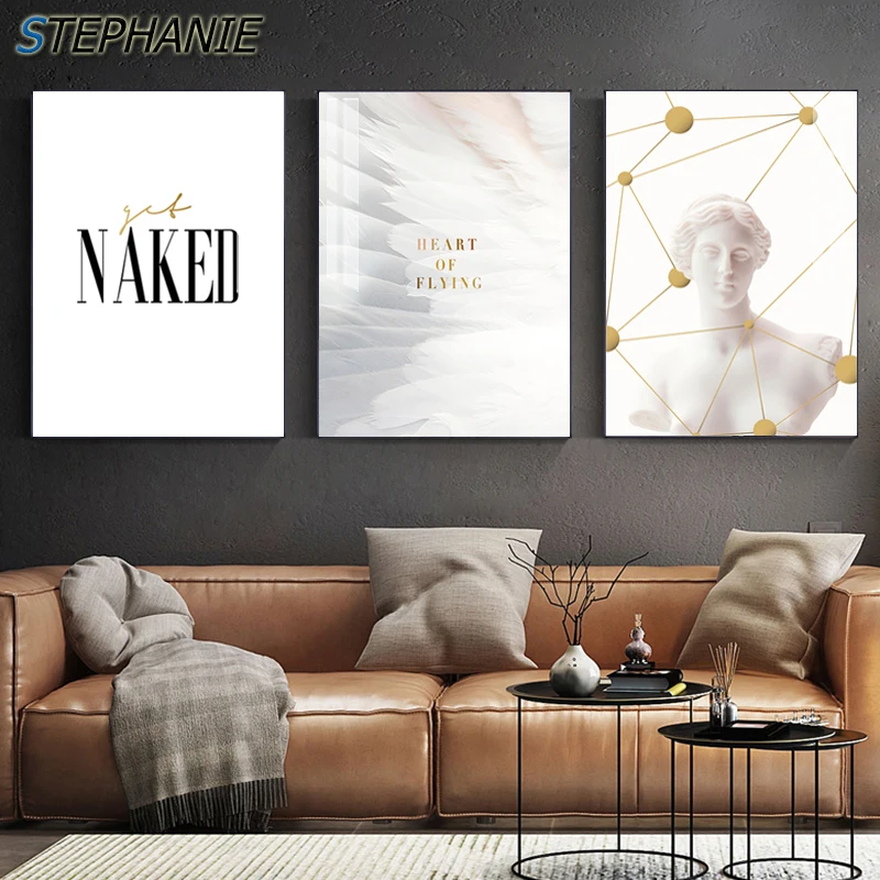 

Nordic White Venus Painting Letter Poster Print Cuadros Modern Wall Art for Living Room Bright Abstract Canvas Art Tableau Salon