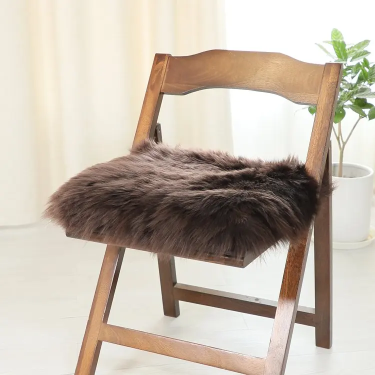 coffee Натуральный мех, коврик, ковер, мягкая овчина, покрытие для стула, теплый ворсистый ковер, подушка для сиденья, гладкий мех, простые пушистые коврики - Цвет: coffee