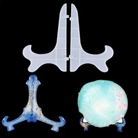 2pcs display stand resin mold silicone plate holder epoxy casting molds for table top certificate pictures frame book art holder