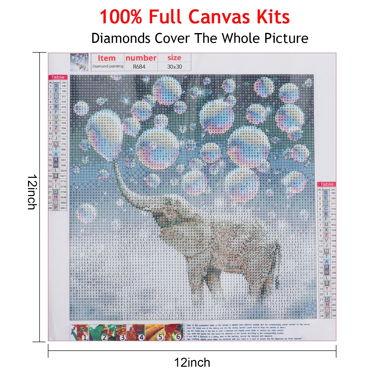 

Elephant 5D Diamond Painting Kits for Adults and Kids 12X12inch Diamond Art Kits DIY Arts Crafts Perfect for Home Wall Decor