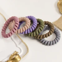 5pcsset morandi color elastic spiral line hair band for women telephone wire hairband scrunchie holder hair accessories girls