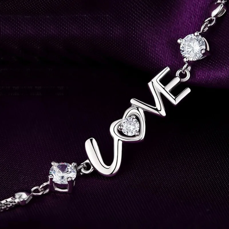 Female Purple Crystal Bracelets High Quality Chain &amp Link Bracelet Simple Charming Hand Jewelry | Украшения и аксессуары