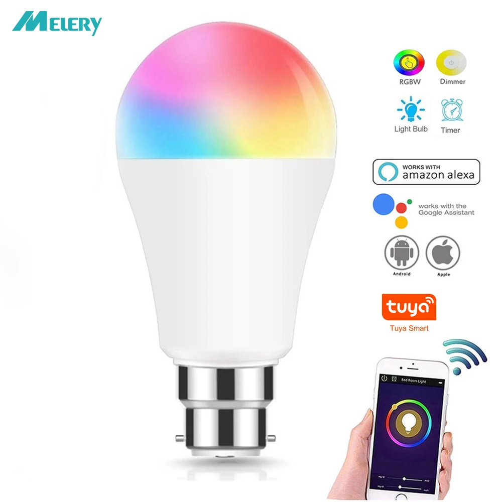 Умные светодиодные светильник пы B22 с Wi Fi 12 Вт 90 лампа A60 RGB теплый и холодный белый