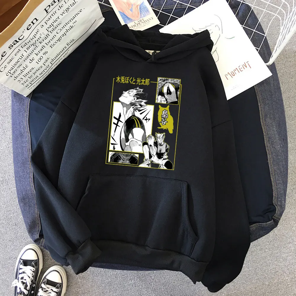 

Volleyball Oya Casual Long Sleeve Fashion Cotton Pullover Women Anime Hoodie Haikyuu Cool Print Hooded Female Tracksuit Harajuku
