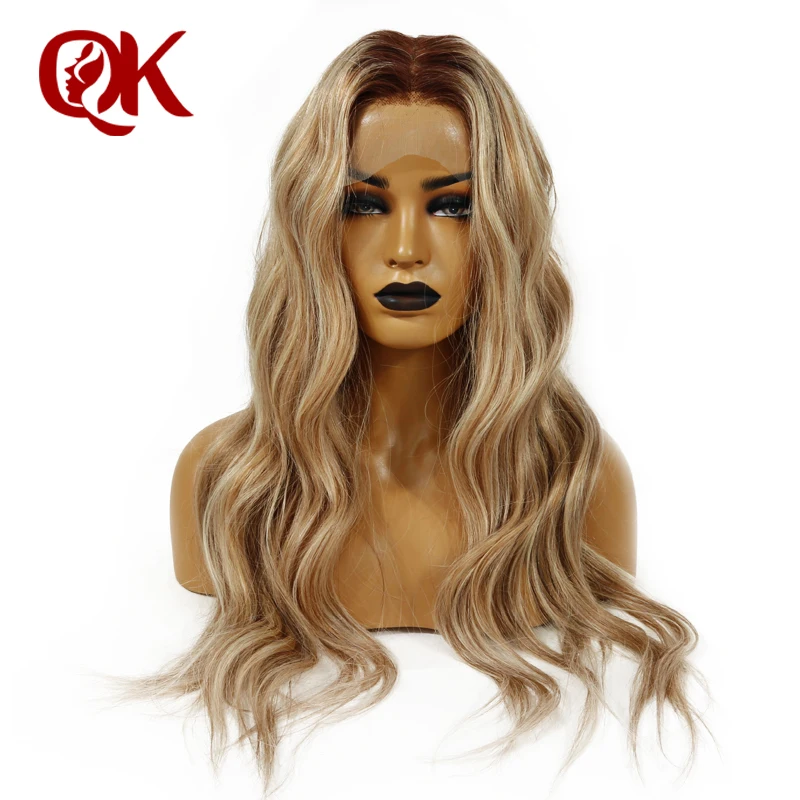 QueenKing волосы передний парик шнурка 180% Плотность 13x4 Lemi Цвет Реми волос наращивание волос Реми эффектом деграде(переход от темного к парики T4/27/613 бразильских неповреждённых волос