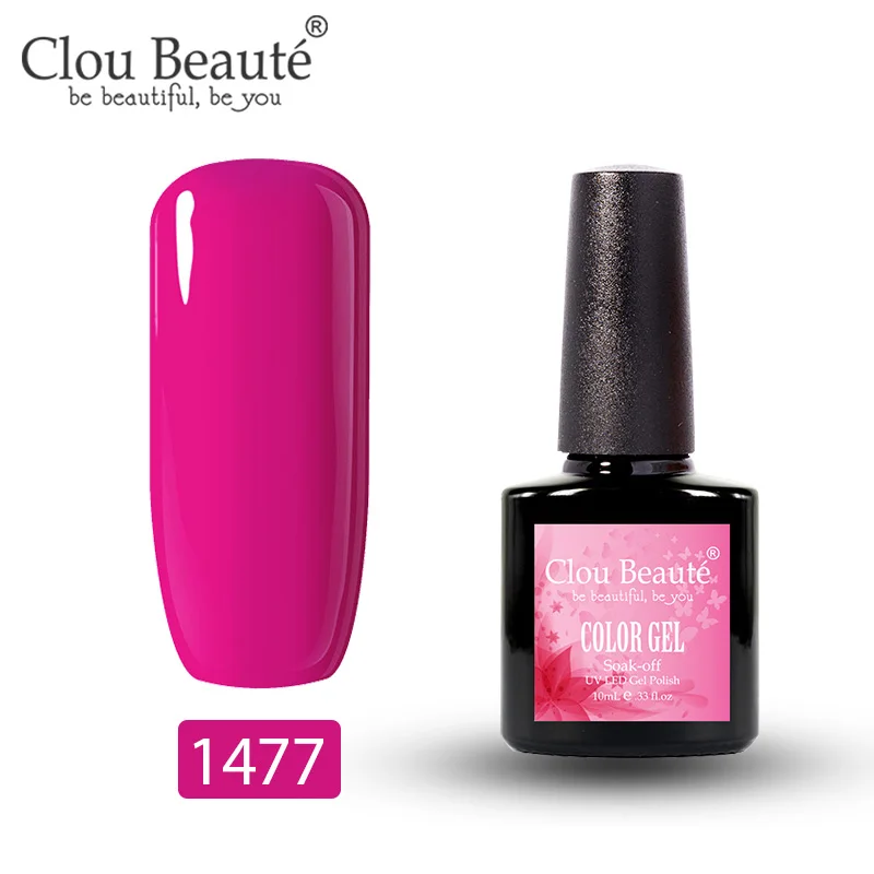 Clou Beaute 179 цветов Гель-лак для ногтей 10 мл УФ маникюр Дизайн полуперманентные Лаки дизайн ногтей гель Украшение Лак - Цвет: 1477
